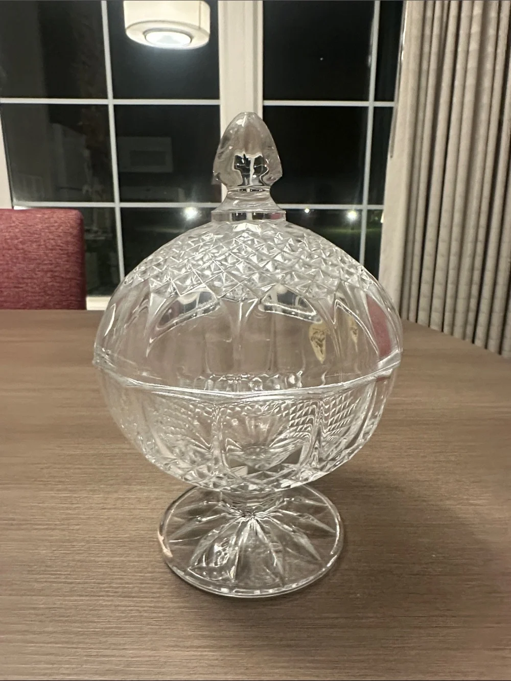 Cristal d'Arques Clear Cut Glass Covered Bowl